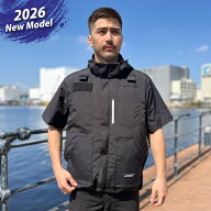DEEN.J ディーンジェイ 充電式 35VエアクールSスリーブ + ファンバッテリーセット ブラック BK (半袖)202…