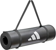 adidas(アディダス) トレーニングマット/ヨガマット 10mm 厚め 幅広 耐久性 滑り止め キャリーストラップ…