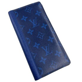 【中古】LOUIS VUITTON（ルイ・ヴィトン） M30297　ポルトフォイユブラザ 　タイガラマ 　モノグラム ブルー　シリアルTA1240 長財布　収納多め　イニシャル入り【USED-B】