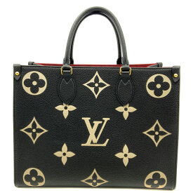 【中古】LOUIS VUITTON（ルイ・ヴィトン）M45495 モノグラム アンプラント オンザゴーMM 黒 ベージュ ハンドバッグ トートバッグ 2WAY シリアル無し（RFID確認済み）箱 布袋付き【USED-SA】