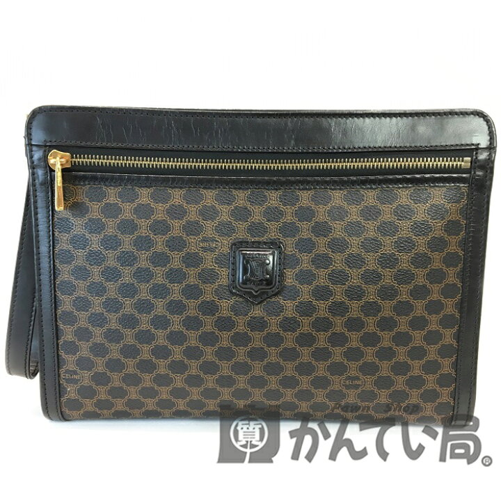 楽天市場】【中古】 CELINE (セリーヌ) マカダム柄 セカンドバッグ 