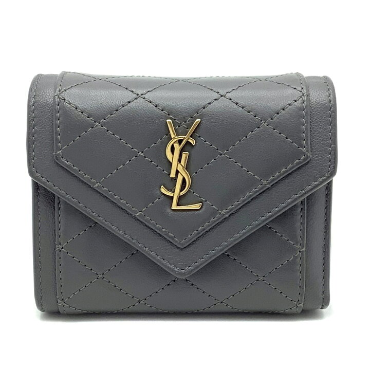 YSL グレー レザー 三つ折り財布（SAINT LAURENT(サンローラン) / サン  