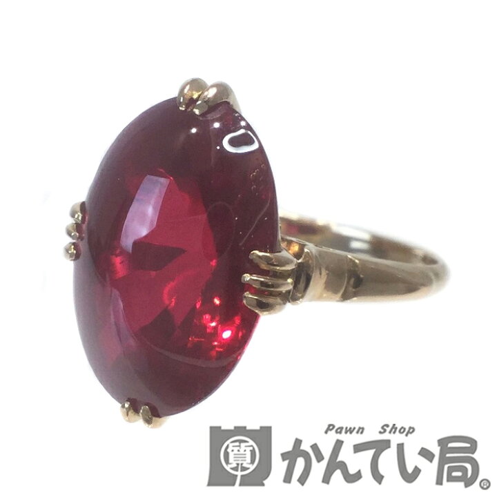 楽天市場】【中古】 K18 赤色石付き リング 約7号 指輪 ピンキー 