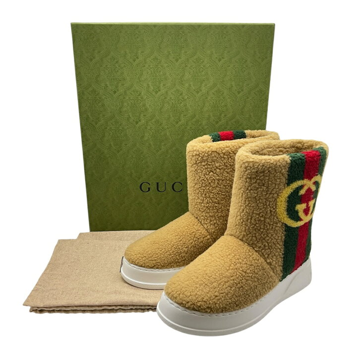 楽天市場】【中古】GUCCI（グッチ）721105 アンクルブーツ ボアブーツ  