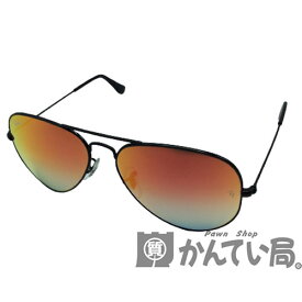 Ray-Ban（レイバン） RB3025 002/4W サングラス 眼鏡 アイコン アビエーター ラージメタル オレンジ ブラック メンズ　レディース 【USED-A】