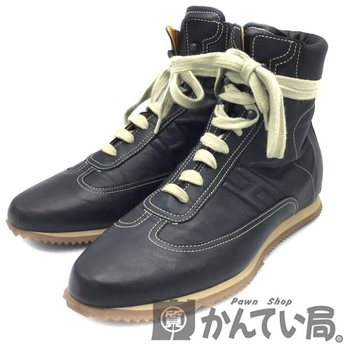 楽天市場】HERMES（エルメス） クイック レザーハイカットスニーカー H 