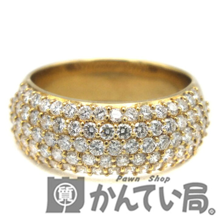 楽天市場】K18 パヴェダイヤリング 1.55ct 約13号 6.4g 甲丸 18金  