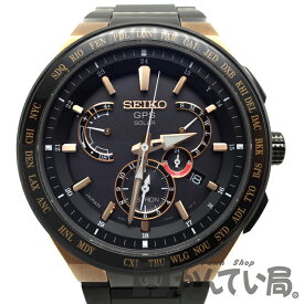 【中古】 SEIKO （セイコー） ASTRON アストロン SBXB126 8X53-0AV0-2 ソーラー 電波 GPS ブラック ゴールド チタン セラミック 約45mm カレンダー ワールドタイム 多機能 腕時計 メンズ 【USED-A】