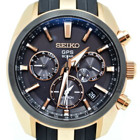 【中古】 SEIKO （セイコー） 5X53-0AJ0 SBXC024 アストロン 約42mm GPS ソーラー 腕時計 ステンレス ラバーベルト ブラック ゴールド メンズ 【USED-B】