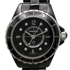 【中古】 CHANEL シャネル H2569 J12 8P ダイヤモンド 約29mm クォーツ 腕時計 セラミック ブラック 黒 レディース【USED-SA】