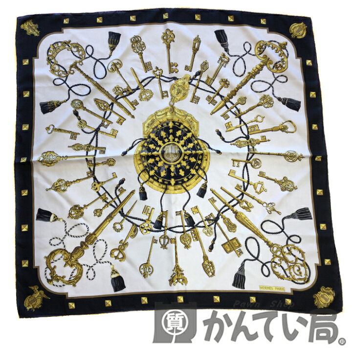 楽天市場】【中古】HERMES(エルメス) カレ90 LES CLES THE KEYS RARE 