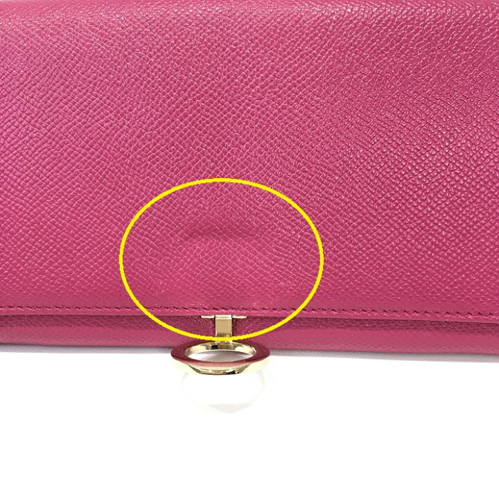 楽天市場 中古 Bvlgari ブルガリ 2479 2つ折り長財布 ショッキングピンク スピネル グレインレザー Used Ab 質屋かんてい局ec店