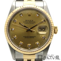 ROLEX(ロレックス)16233Gデイトジャストシャンパン文字盤W番1994年頃10PダイヤK18×SS旧型メンズ腕時計【USED-SA】【中古】