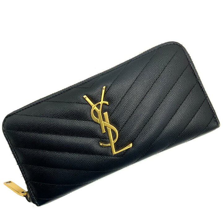✨未使用に近い・展示品✨ YSL ミニ財布 キャビアスキン ラウンド 