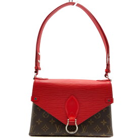 【中古】LOUIS VUITTON（ルイ・ヴィトン）M44031 サンミシェル モノグラム エピ ショルダーバッグ 斜め掛け コクリコ レッド ブラウン シルバー金具 レディース【USED-A】