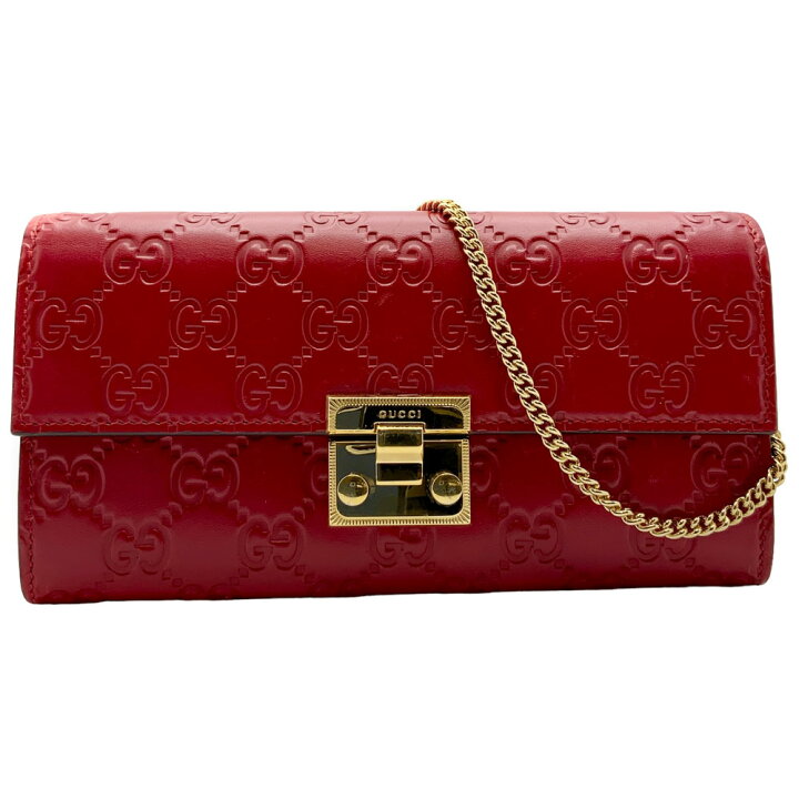 楽天市場】【中古】GUCCI（グッチ）4535006 チェーンウォレット 長財布 