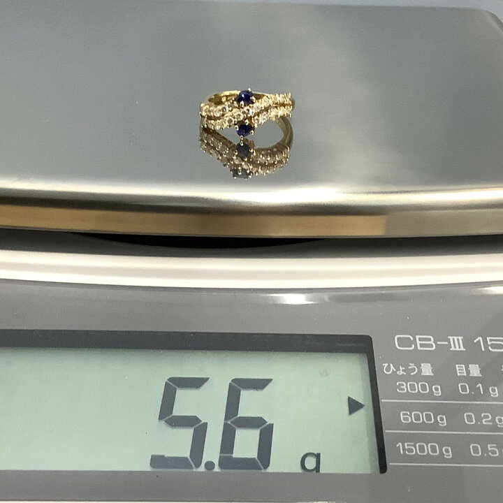 楽天市場】【中古】 K18 サファイア デザインリング ダイヤモンド  