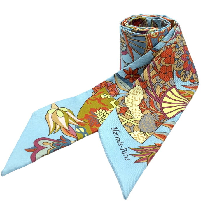 HERMES エルメス マキシツイリー 植物柄 スカーフ シルク レディース  