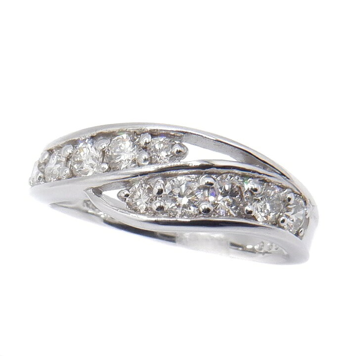 楽天市場】【中古】 K18WG ダイヤモンド リング トータル0.5ct 約10号 