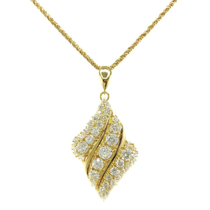 楽天市場】【中古】 K18 ダイヤモンド ネックレス 3.05ct 約40cm 約12g 