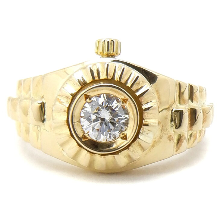 楽天市場】【中古】 K18 ダイヤモンド ウォッチ リング 時計 0.316ct 