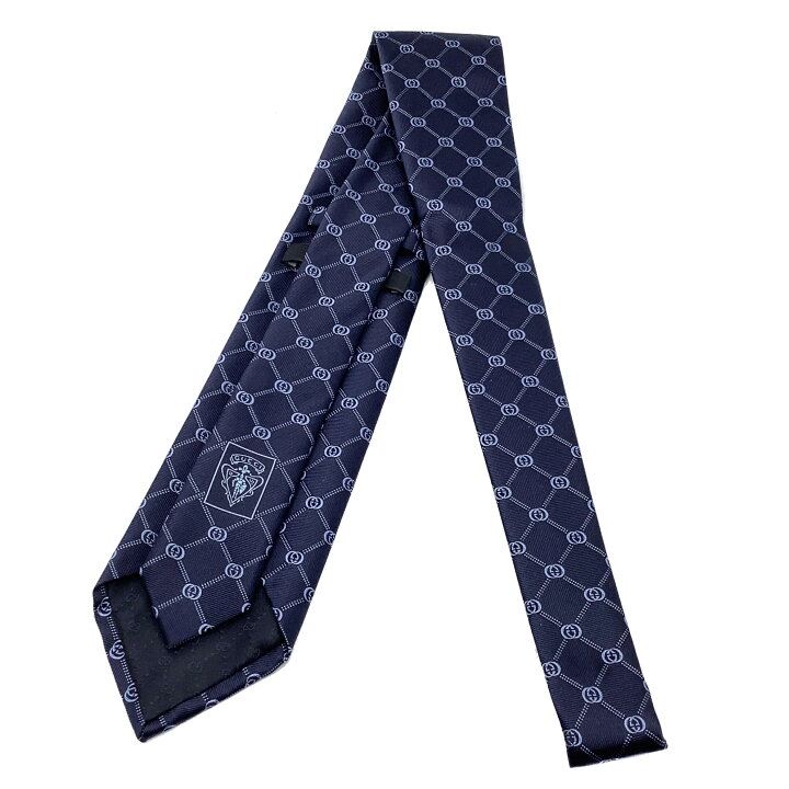 楽天市場】【中古】 GUCCI (グッチ) 総柄 GG柄 ブルー ネクタイ  