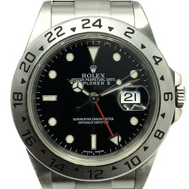 【中古】ROLEX(ロレックス) 16570 エクスプローラーII 黒文字盤 K番 2001年頃 GMT SS 40mm メンズ 腕時計 オートマチック ギャランティ スポーツモデル 【USED-AB】