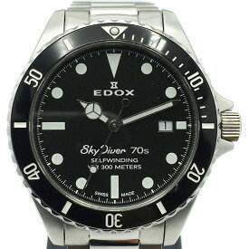 【中古】EDOX（エドックス） 80112-3NM-NI スカイダイバー 70s デイト 腕時計 自動巻き オートマチック ステンレス 300防水 メンズ 【USED-B】