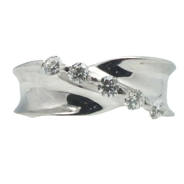 楽天市場】【中古】Pt900ダイヤモンドリング 0.3ct 2点留め 幅広 約10 