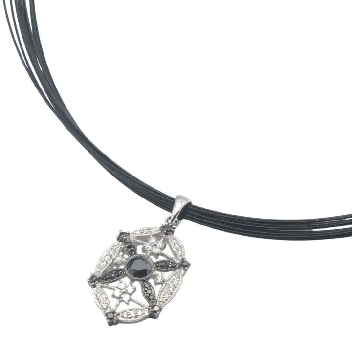 楽天市場】【中古】K18WGブラックダイヤモンドネックレス 0.69ct 