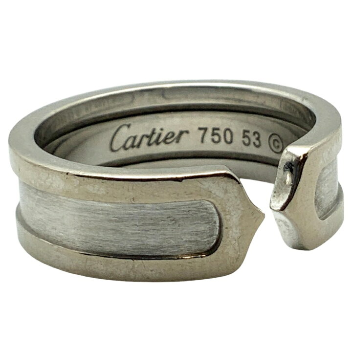 Cartier カルティエ C2ワイド リング K18 WG 750 #53 Cartier ラブ #52 