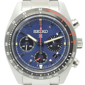 【中古】 SEIKO (セイコー) SBDL087 プロスペックス スピードタイマー ソーラー クロノ メンズ 腕時計 ネイビー ブルー 青 赤針 【USED-B】