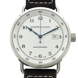 【中古】HAMILTON（ハミルトン） H77715553 カーキ ネイビー パイオニア オート Khaki Navy Pioneer Auto 43mm メンズ 腕時計 レザー 革ベルト 自動巻き オートマチック 【USED-S】