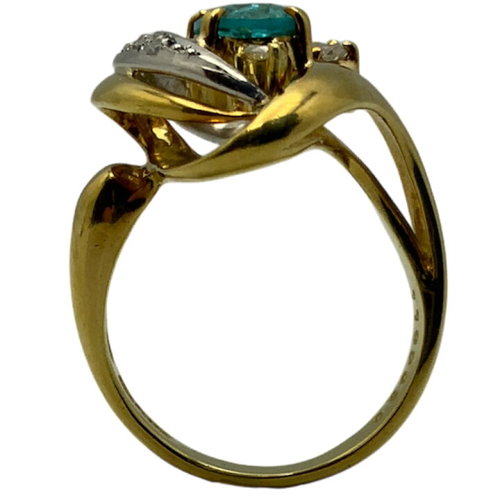 楽天市場】【中古】K18/Pt900 アパタイトダイヤリング 1.19ct/0.3ct 約 