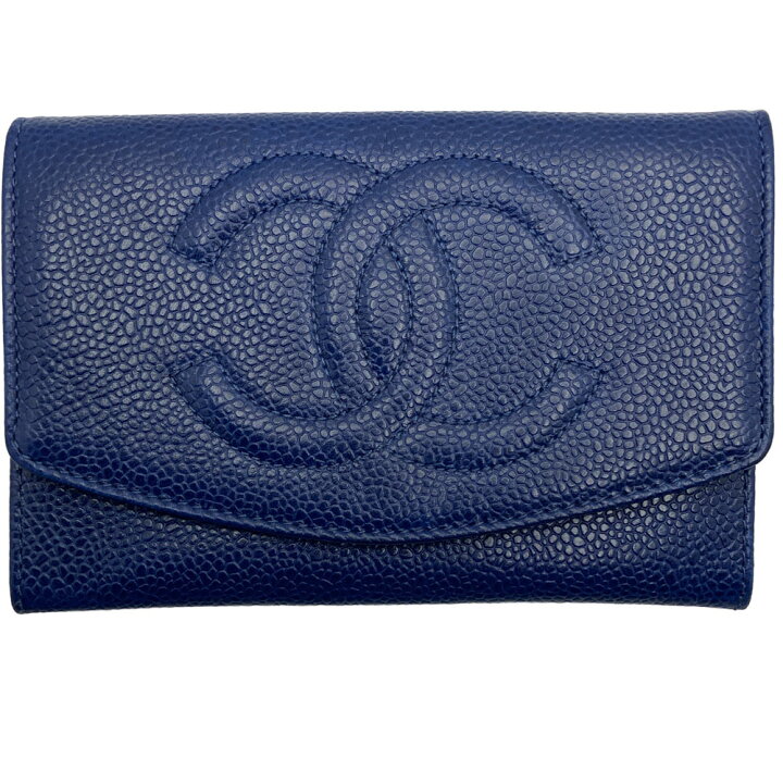 楽天市場】【中古】CHANEL（シャネル）ミニウォレット ブルー ココ 