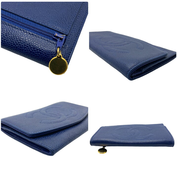 楽天市場】【中古】CHANEL（シャネル）ミニウォレット ブルー ココ 
