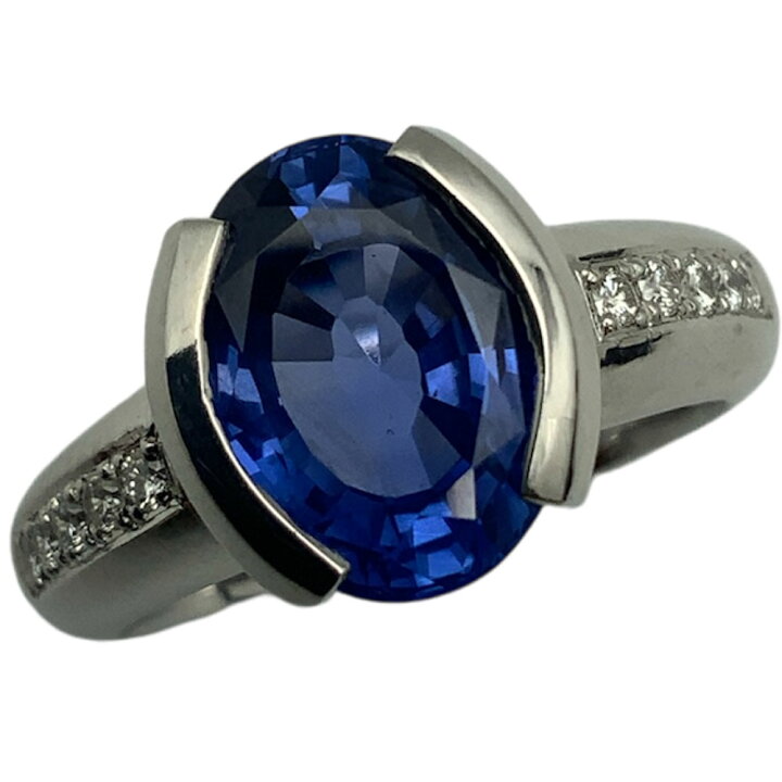 楽天市場】【中古】Pt900サファイアリング 4.63ct/0.15ct 9.6g 