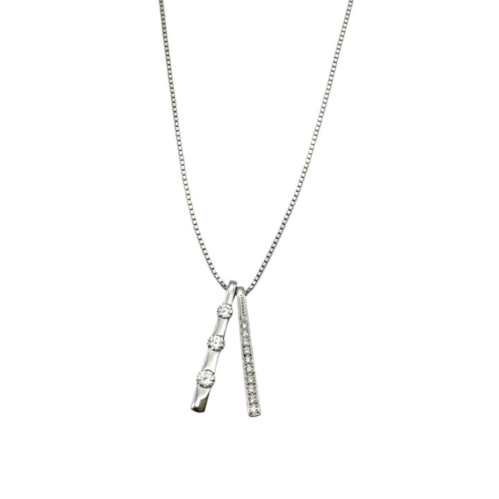 楽天市場】【中古】Pt900/Pt850ダイヤモンドネックレス 0.50ct/0.11ct  