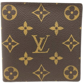 【中古】LOUIS VUITTON（ルイヴィトン） M61675 ポルトフォイユ マルコ モノグラム キャンバス 二つ折り財布 ウォレット ブラウン 茶色 ゴールド金具 メンズ レディース【USED-A】