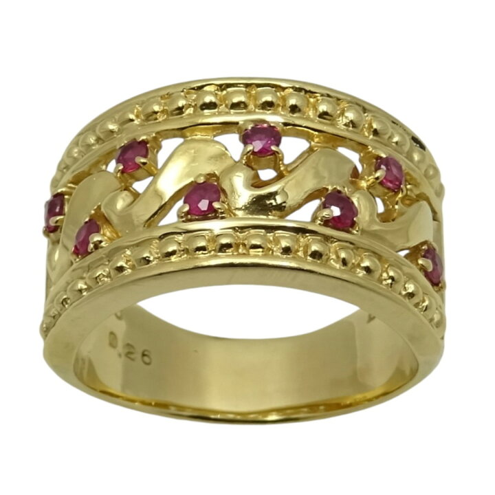 楽天市場】【中古】LANVIN （ランバン）750 赤石付きリング 0.26ct 約 