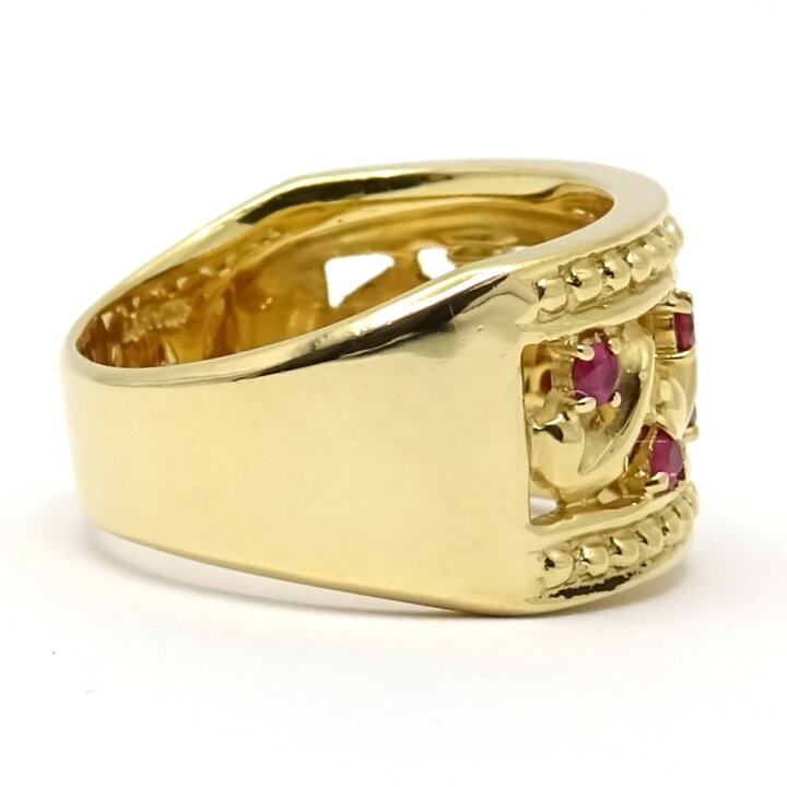 楽天市場】【中古】LANVIN （ランバン）750 赤石付きリング 0.26ct 約 
