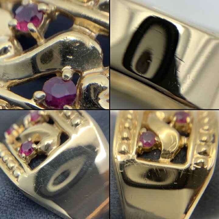 楽天市場】【中古】LANVIN （ランバン）750 赤石付きリング 0.26ct 約 