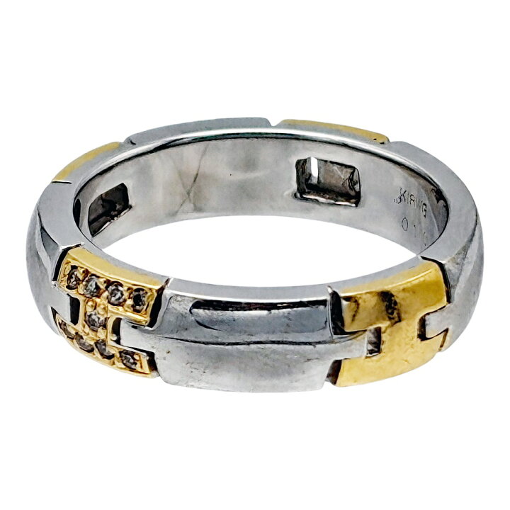 楽天市場】【中古】K18WG ダイヤモンド デザインリング 約13号 約8.0g 
