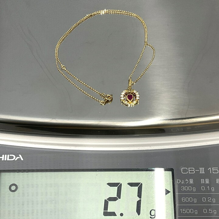 楽天市場】【中古】 K18 赤色石 ネックレス 約2.7g 約40cm レッド 