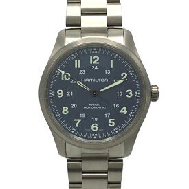 【中古】HAMILTON（ハミルトン） H70205140 カーキフィールドチタニウムオート 38mm 100m防水 自動巻き メンズ チタンベルト ブルー 【USED-S】