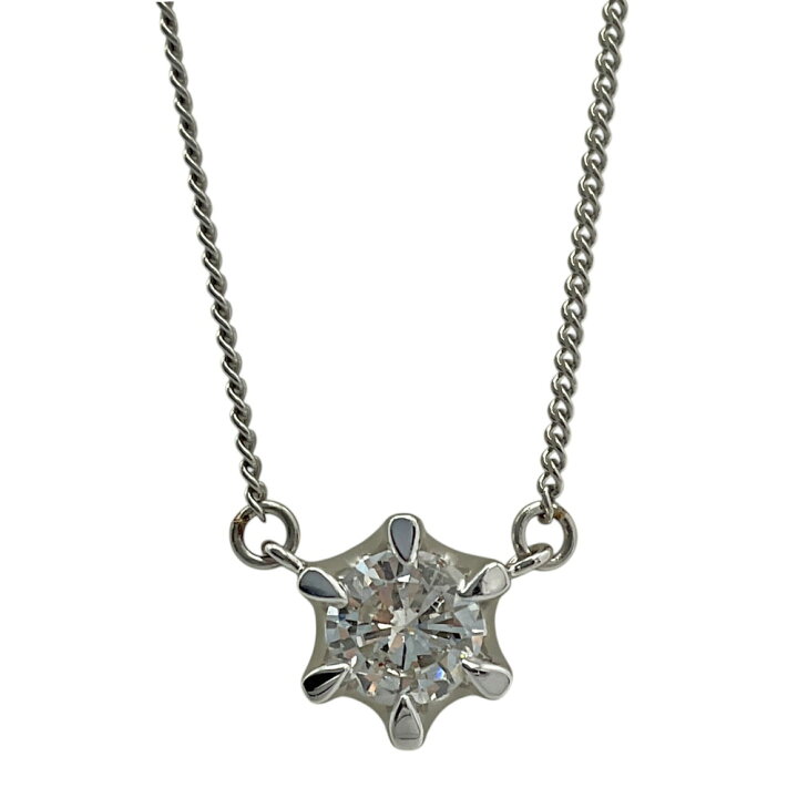 楽天市場】【中古】 Pt850 ダイヤモンドネックレス プラチナ 0.41ct 約 