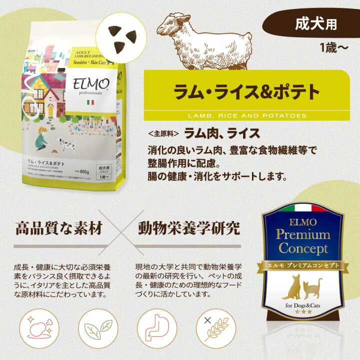 楽天市場】☆【正規代理店】【成犬用】ELMO アダルト ラム・ライス  
