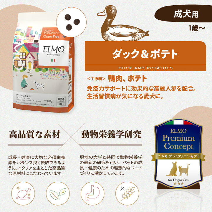 楽天市場】☆【成犬用 イタリア製ドッグフード 3kg】ELMO エルモ 