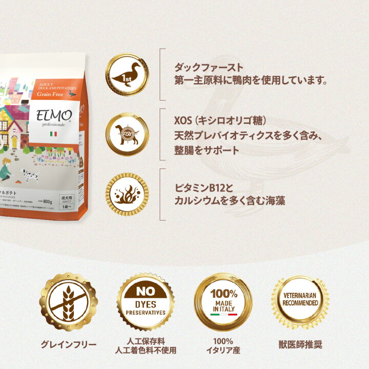楽天市場】☆【正規代理店】【成犬用】ELMO アダルト ダック＆ポテト 