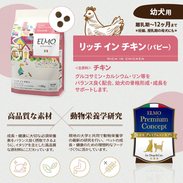 楽天市場】☆【正規代理店】【幼犬・子犬用】ELMO パピー 3kg 
